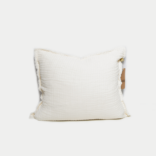 Soft cotton cushion in natural colour, 50x50cm. Handmade, Raine and Humble collection.
