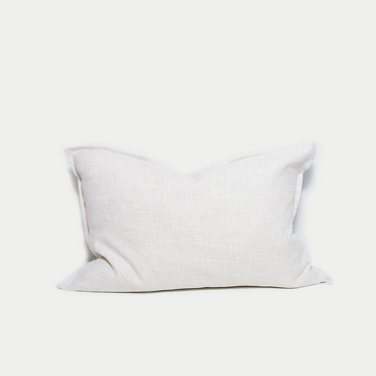 Organic hemp cushion in buckwheat colour, 35x55cm. Handmade in New Zealand by Bon Jung for the inzine collection.