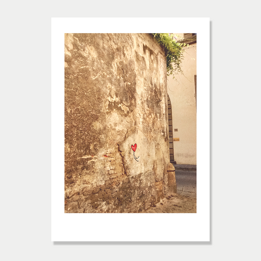 Firenze Back Street Heart Graffiti Still Life Photographic Art Print Unframed