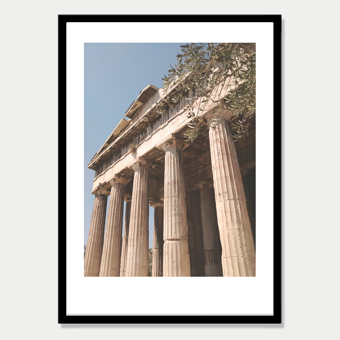 Hephaestus Ancient Greek Temple Athens Photographic Art Print in a Skinny Black Frame