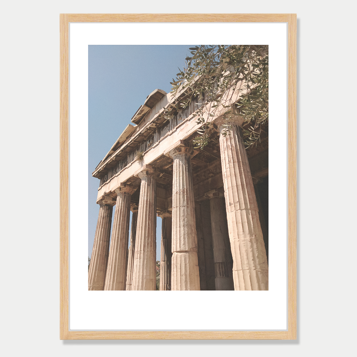 Hephaestus Ancient Greek Temple Athens Photographic Art Print in a Skinny Raw Frame