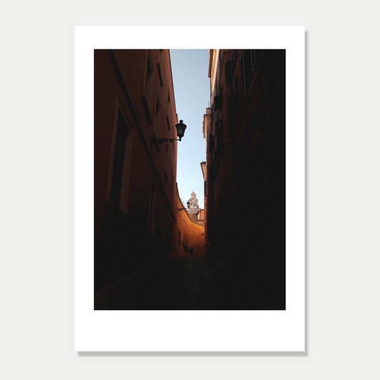 Lost in a Backstreet on a Summer's Day in Rome Italy Photographic Art Print Unframed