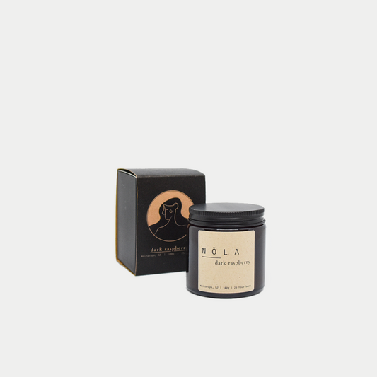 Nōla soy candle with wooden wick - dark raspberry, hand poured in New Zealand