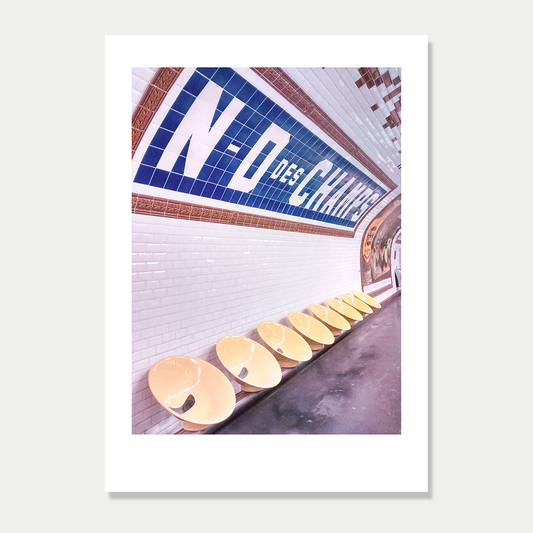 Nom Des Champs Subway Station in Paris, Still Life Photographic Art Print Unframed
