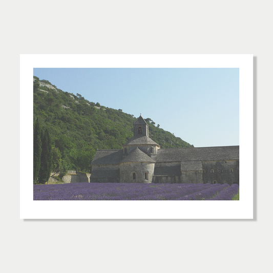 Senanque Abbey and Lavender Fields, Provence, France Photographic Art Print Unframed