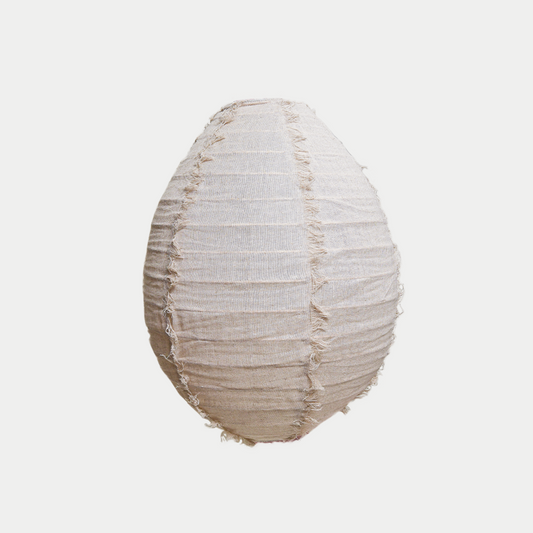 Linen Fringed Pendant - Pear 35cm Natural